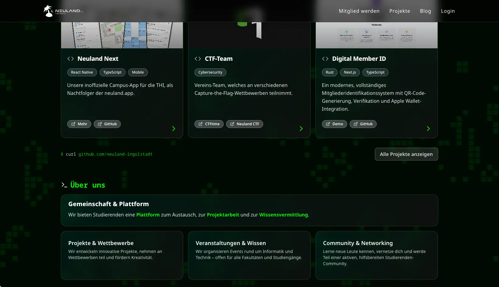 Neuland Website project screenshot